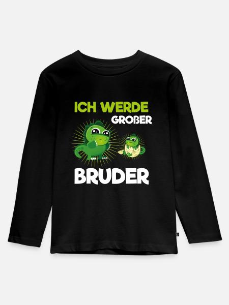 Großer Bruder - Kinder Premium Bio Langarmshirt - Schwarz