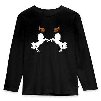 Two unicorns - Kids' Premium Longsleeve Shirt - black - Front - AI Model Kid Male (0cm)