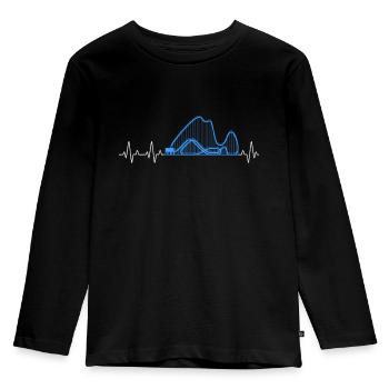 Heartbeat Roller Coaster Amusement Park - Kids' Premium Longsleeve Shirt - black - Front - AI Model Kid Male (0cm)