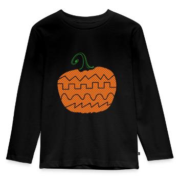 Synthétiseur Citrouille Halloween Synthé - T-shirt manches longues Premium Enfant - noir - Devant - AI Model Kid Male (0cm)