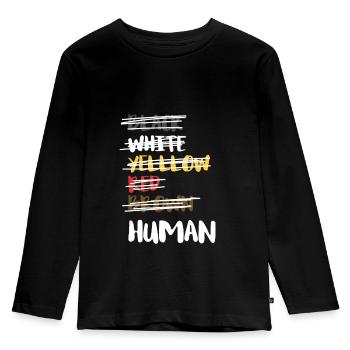 Anti Racism Protest Antirassismus - Anti Rassismus - Kinder Premium Bio Langarmshirt - Schwarz - Vorne - AI Model Kid Male (0cm)