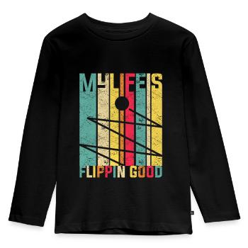 Retro Pinball Flipper Vintage Arcade Gaming - T-shirt manches longues Premium Enfant - noir - Devant - AI Model Kid Male (0cm)