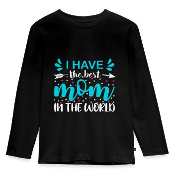 J’ai la meilleure maman du monde - T-shirt manches longues Premium Enfant - noir - Devant - AI Model Kid Male (0cm)