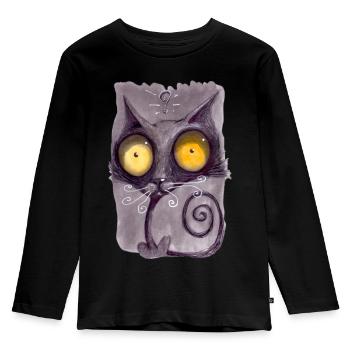Serial Cat 21 - Kids' Premium Longsleeve Shirt - black - Front - AI Model Kid Male (0cm)