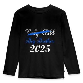 No longer an only child, big brother-to-be in 2025 - Kids' Premium Longsleeve Shirt - black - Front - AI Model Kid Male (0cm)