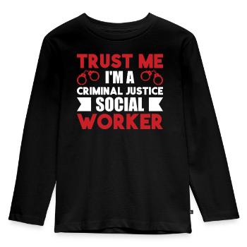 I Am A Criminal Justice Social Worker - Kids' Premium Longsleeve Shirt - black - Front - AI Model Kid Male (0cm)