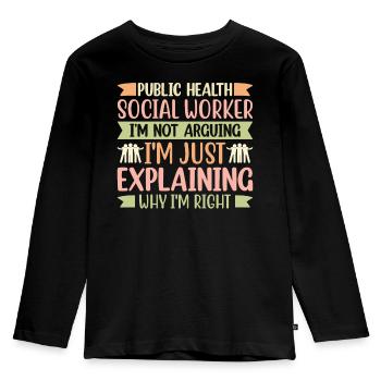 Travailleur en santé publique Je ne discute pas - T-shirt manches longues Premium Enfant - noir - Devant - AI Model Kid Male (0cm)