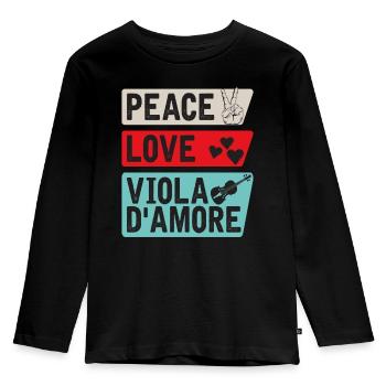 Amateurs d’instruments de musique Viola d’Amore - T-shirt manches longues Premium Enfant - noir - Devant - AI Model Kid Male (0cm)