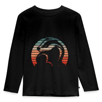 Rétro 1990- 1000 000 000 000 - T-shirt manches longues Premium Enfant - noir - Devant - AI Model Kid Male (0cm)