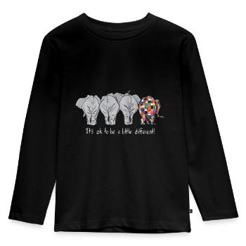 Elefanten T-Shirt It's Ok To Be A Little Different - Kinder Premium Bio Langarmshirt - Schwarz - Vorne - AI Model Kid Male (0cm)