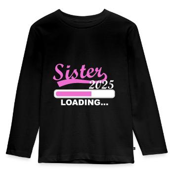 Sister 2025 loading, 2025 big sister - Kids' Premium Longsleeve Shirt - black - Front - AI Model Kid Male (0cm)