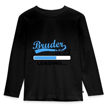 Großer Bruder 2025 loading, 2025 Großer Bruder - Kinder Premium Bio Langarmshirt - Schwarz - Vorne - AI Model Kid Male (0cm)