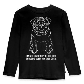 Dösen mit offenen Augen - Kinder Premium Bio Langarmshirt - Schwarz - Vorne - AI Model Kid Male (0cm)