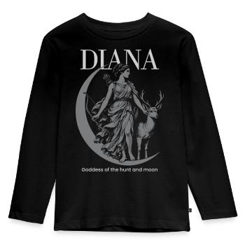 Diana Moonlit Hunt Goddess - Kids' Premium Longsleeve Shirt - black - Front - AI Model Kid Male (0cm)