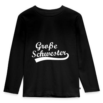 Große Schwester - Kinder Premium Bio Langarmshirt - Schwarz - Vorne - AI Model Kid Male (0cm)