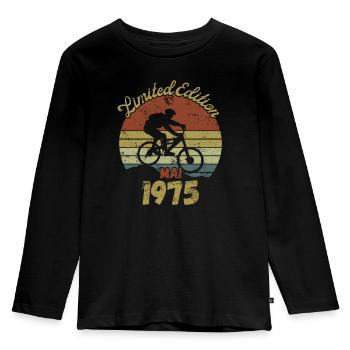 Birthday Bike Bike May 1975 - Kids' Premium Longsleeve Shirt - black - Front - AI Model Kid Male (0cm)