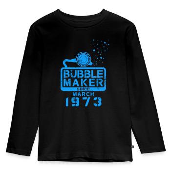 Diver Birthday Bubblemaker since March 1973 - Kids' Premium Longsleeve Shirt - black - Front - AI Model Kid Male (0cm)