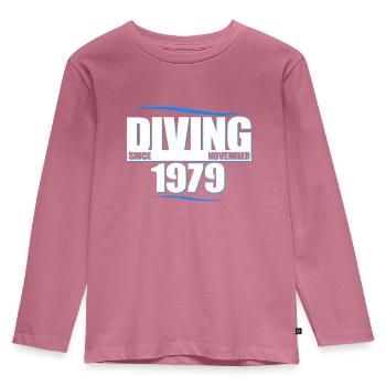 Taucher Geburtstag - Diving since November 1979 - Kinder Premium Bio Langarmshirt - Mauve - Vorne - AI Model Kid Female (0cm)