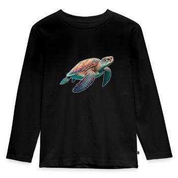 Turtle - Turtle - Diving - Sea - Kids' Premium Longsleeve Shirt - black - Front - AI Model Kid Male (0cm)