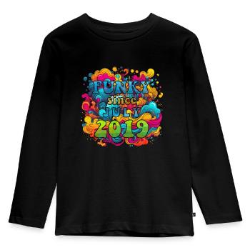 Funky Birthday: Juillet 2019 - Psychadelic - T-shirt manches longues Premium Enfant - noir - Devant - AI Model Kid Male (0cm)