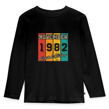 Birthday: November 1982 - Limited Edition Retro - Kids' Premium Longsleeve Shirt - black - Front - AI Model Kid Male (0cm)