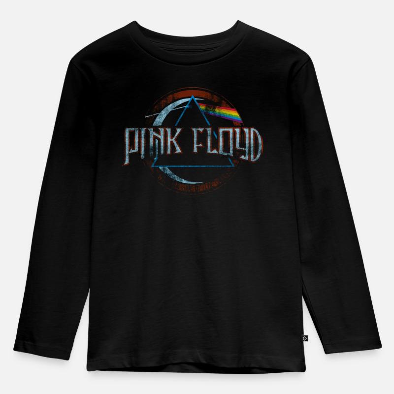 Pink Floyd Prism Logo - Kinder Premium Bio Langarmshirt - Schwarz