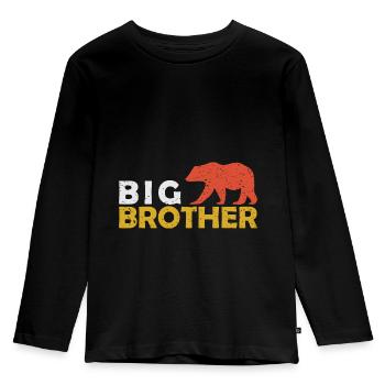 Big brother bear - Kids' Premium Longsleeve Shirt - black - Front - AI Model Kid Male (0cm)