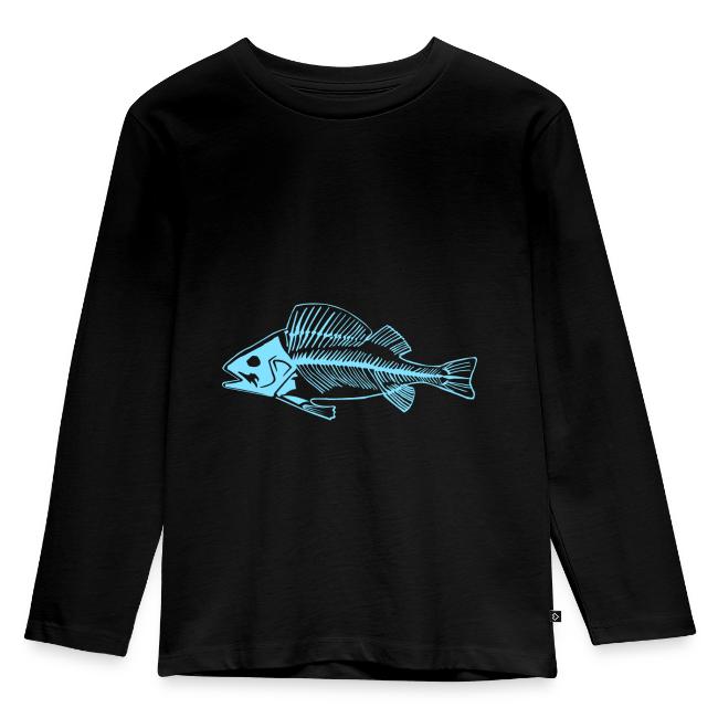 Blauer Barsche, blaue Fischgräten T-Shirt