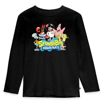 SpongeBob Schwammkopf SpongeBob And The Gang - Kinder Premium Bio Langarmshirt - Schwarz - Vorne - AI Model Kid Male (0cm)