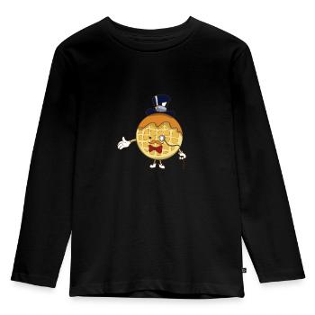 Gaufre - T-shirt manches longues Premium Enfant - noir - Devant - AI Model Kid Male (0cm)