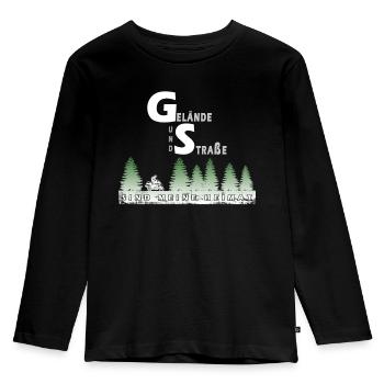 Gelände und Straße - Kinder Premium Bio Langarmshirt - Schwarz - Vorne - AI Model Kid Male (0cm)