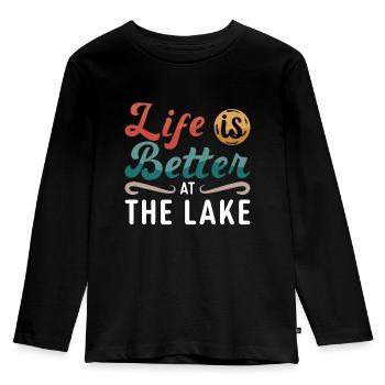 Wakeboard Wakeboarder Wakeboard Wake Cadeau - T-shirt manches longues Premium Enfant - noir - Devant - AI Model Kid Male (0cm)