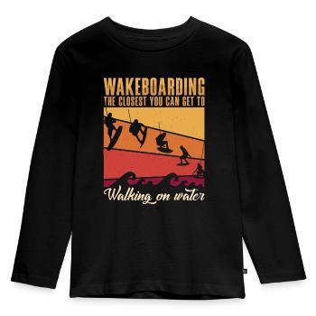 Wakeboard WakeboardIng Wakeboarder Cadeau - T-shirt manches longues Premium Enfant - noir - Devant - AI Model Kid Male (0cm)
