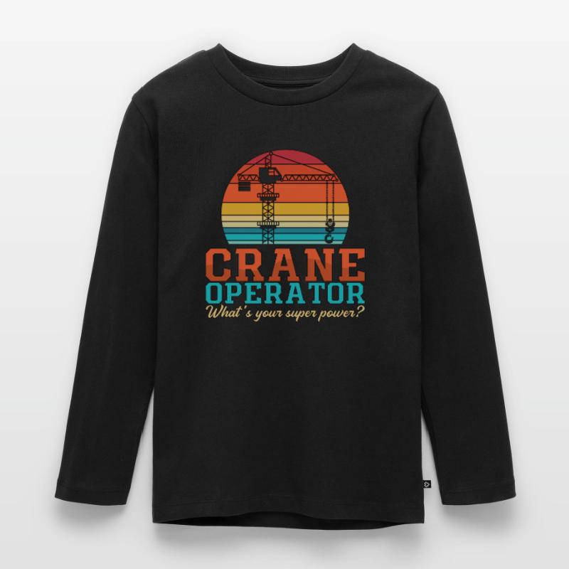 Crane Operator Crane Driver Construction Worker Crane Gift Kids' Premium Longsleeve Shirt
