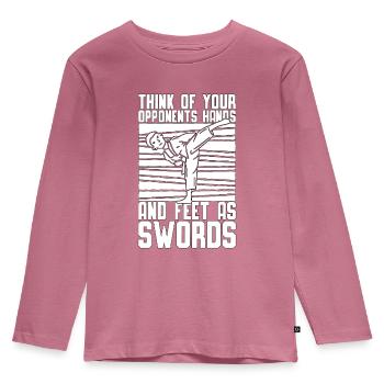 Taekwondo Pensez à vos adversaires Combattant Combat - T-shirt manches longues Premium Enfant - mauve - Devant - AI Model Kid Female (0cm)
