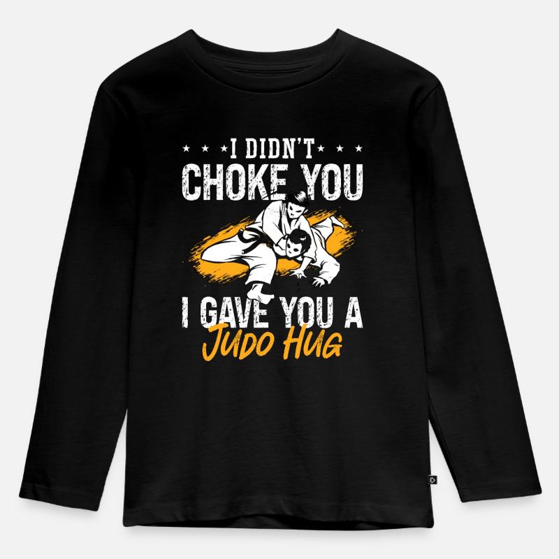 Judo I Didn't Choke You Fighter Karate Training - Kinder Premium Bio Langarmshirt - Schwarz