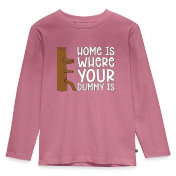 Wing Chun Home Is Where Your Dummy Fighter Fight - Kids' Premium Longsleeve Shirt - mauve - Front - AI Model Kid Female (0cm)