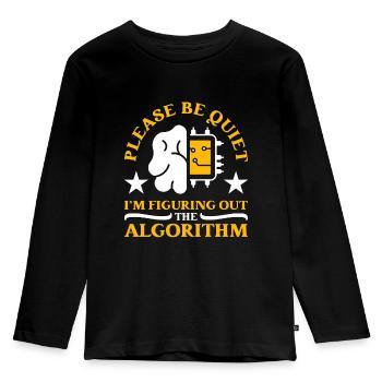 Robotics Please Be Quiet Robots Robotics Engineer - Kids' Premium Longsleeve Shirt - black - Front - AI Model Kid Male (0cm)