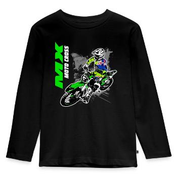 Moto Cross - Motocross - Supercross - Kids' Premium Longsleeve Shirt - black - Front - AI Model Kid Male (0cm)