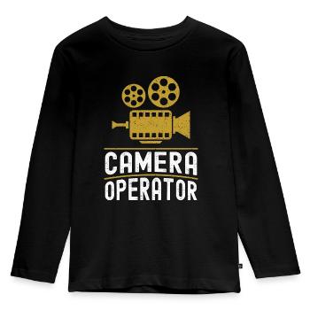 Cadreur Movie Maker Video Shoots Cameraman - T-shirt manches longues Premium Enfant - noir - Devant - AI Model Kid Male (0cm)