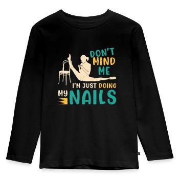 Contortion Don't Mind Me I'm Just Doing Acrobatics - Kids' Premium Longsleeve Shirt - black - Front - AI Model Kid Male (0cm)