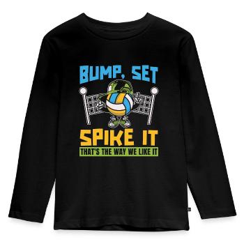 Beach Volleyball Bump Set Spike It Volleyball Club - Kinder Premium Bio Langarmshirt - Schwarz - Vorne - AI Model Kid Male (0cm)