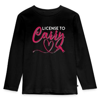 Cosmetology License To Carry Cosmetics Hairdresser - Kinder Premium Bio Langarmshirt - Schwarz - Vorne - AI Model Kid Male (0cm)