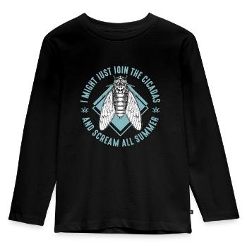 Cigales Je pourrais bien rejoindre l’entomologiste des cigales - T-shirt manches longues Premium Enfant - noir - Devant - AI Model Kid Male (0cm)