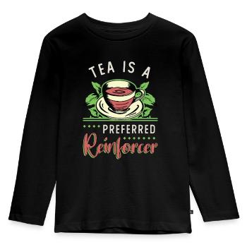 Herbal Tea Is A Preferred Reinforcer Herbal Teacup - Kids' Premium Longsleeve Shirt - black - Front - AI Model Kid Male (0cm)