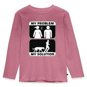 Greyhound Lover My Problem My Pictogram Dad Mom - Kids' Premium Longsleeve Shirt - mauve - Front - AI Model Kid Female (0cm)