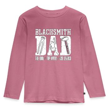 Blacksmith Dad The Idol The Myth The Metalsmith - Kids' Premium Longsleeve Shirt - mauve - Front - AI Model Kid Female (0cm)
