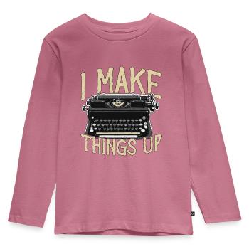 Ecriture J’invente Littérature Journaliste - T-shirt manches longues Premium Enfant - mauve - Devant - AI Model Kid Female (0cm)