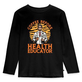 Éducateur en santé Café Santé publique Amateur de café - T-shirt manches longues Premium Enfant - noir - Devant - AI Model Kid Male (0cm)