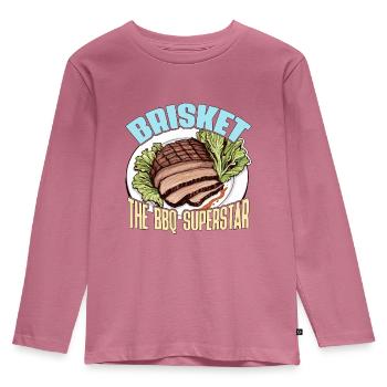 Brisket The BBQ Grilled Meat Brisket Barbecue - Kids' Premium Longsleeve Shirt - mauve - Front - AI Model Kid Female (0cm)